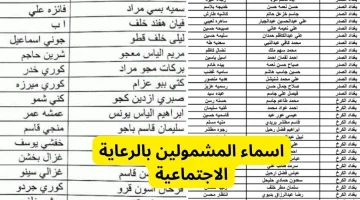 اسماء المشمولين الرعاية الاجتماعيه الوجبة الأخيرة في العراق..شوف اسمك pdf