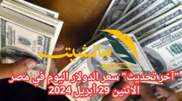 “آخر تحديث” سعر الدولار اليوم في مصر الاثنين 29 أبريل 2024