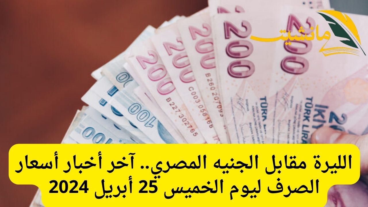 الليرة مقابل الجنيه المصري.. آخر أخبار أسعار الصرف ليوم الخميس 25 أبريل 2024